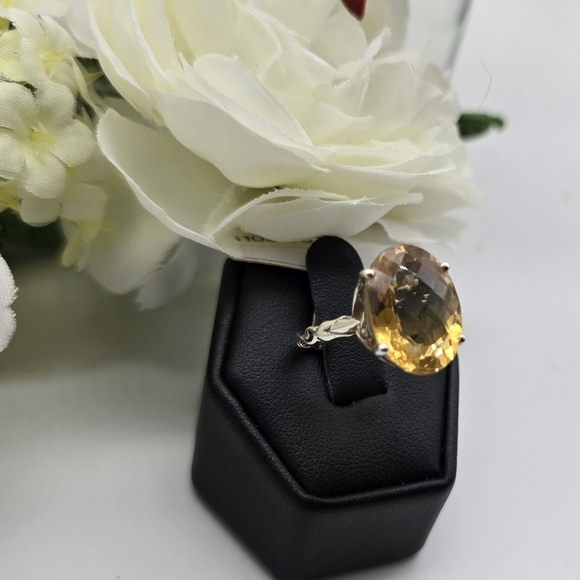 ♥️ LOVELY CITRINE STERLING SILVER RING - Picture 10 of 11